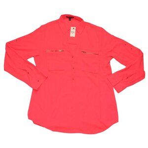 Express Women's Long Sleeve Button-up Pink Shirt NWT Size M